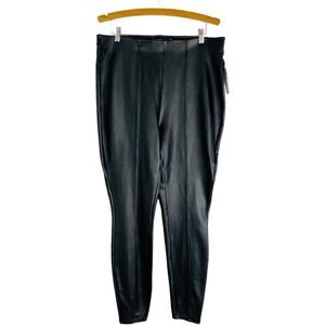 NEW Fashion to Figure black faux leather high waisted leggings 1X